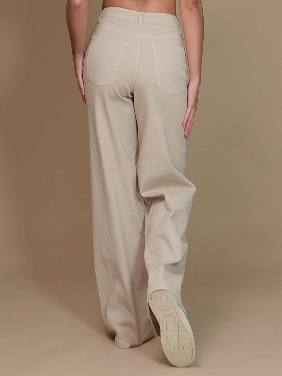 Pantalone Armoire a palazzo beige in denim leggero BALEN2324 BEIGE Armoire 