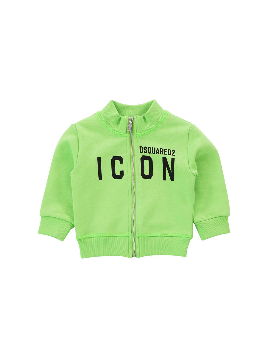 Felpa verde fluo full zip DQ0637D002Y DQ511 Dsquared 