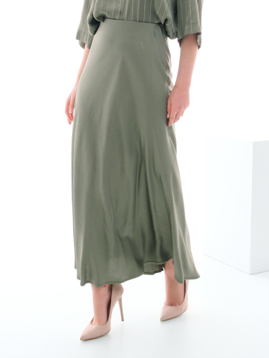 Gonna midi Armoire verde militare in raso FB952S MILITARE Armoire 