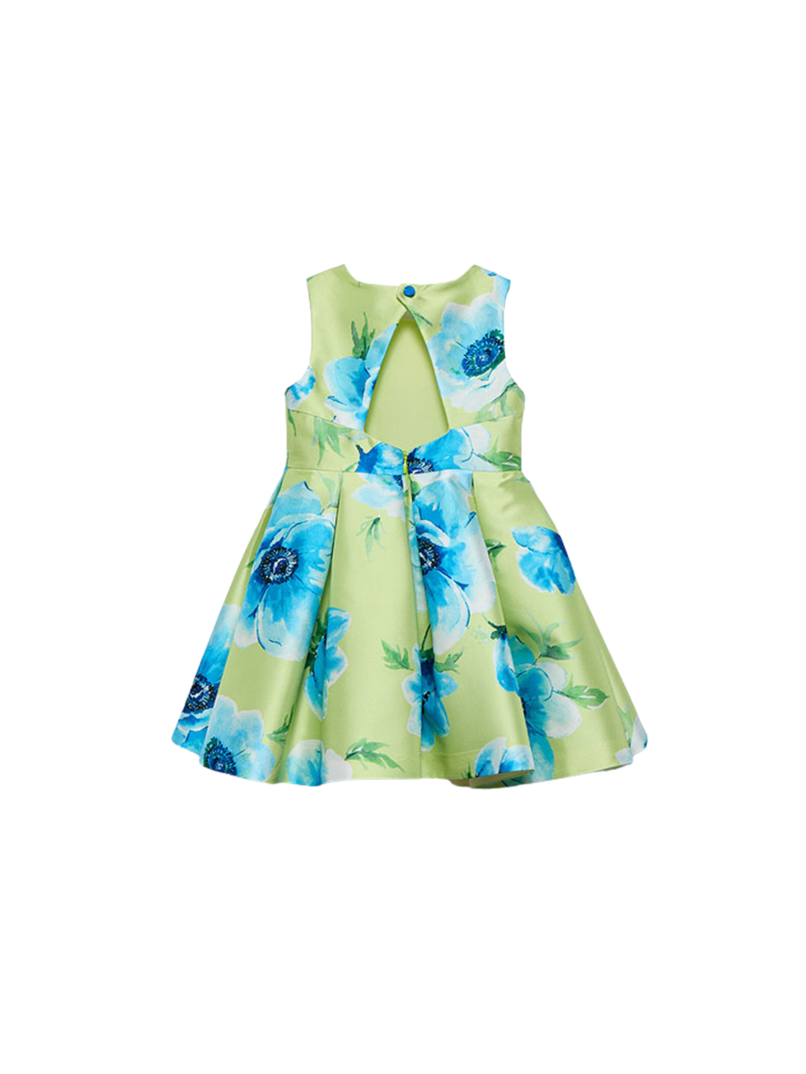 Abito mikado Abel & Lula verde con decorazioni floreali 5069 LIM Abel & Lula 