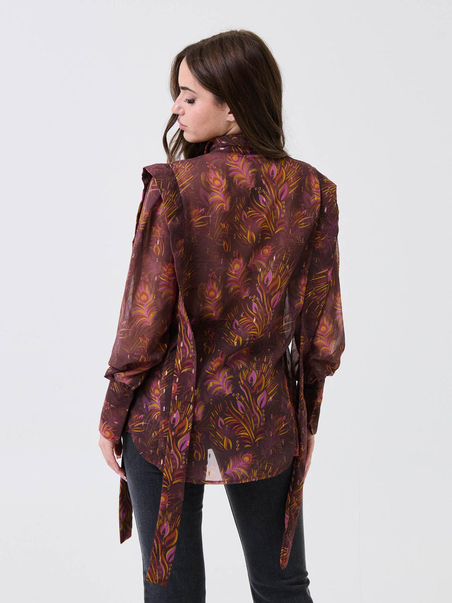 Camicia "bloom" Bohemian Vì mutlicolore con inserti in filo lurex BOCA41F UNI Bohemian V 