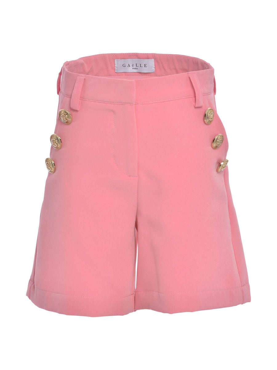 Shorts rosa con bottoni oro P0519 PINK Gaelle 