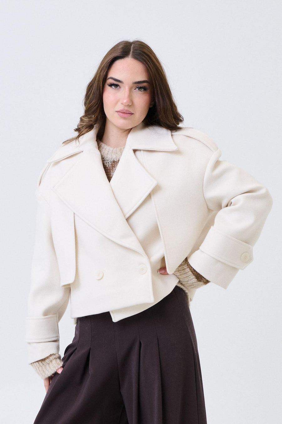 Cappotto corto doppiopetto Armoire bianco 71741 BIANCO Armoire 