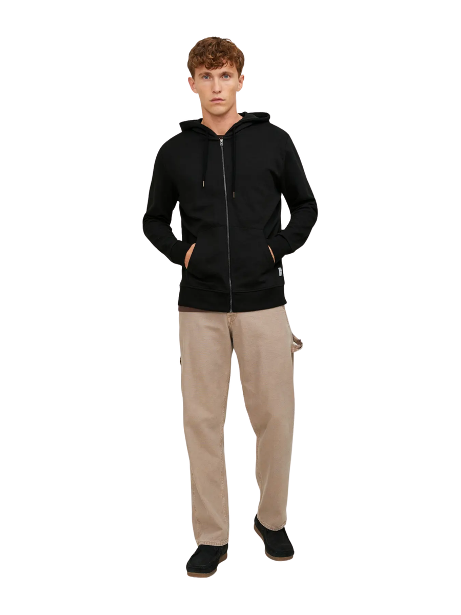 Felpa con zip Jack & Jones nera 12181901 Black REG Jack & Jones 