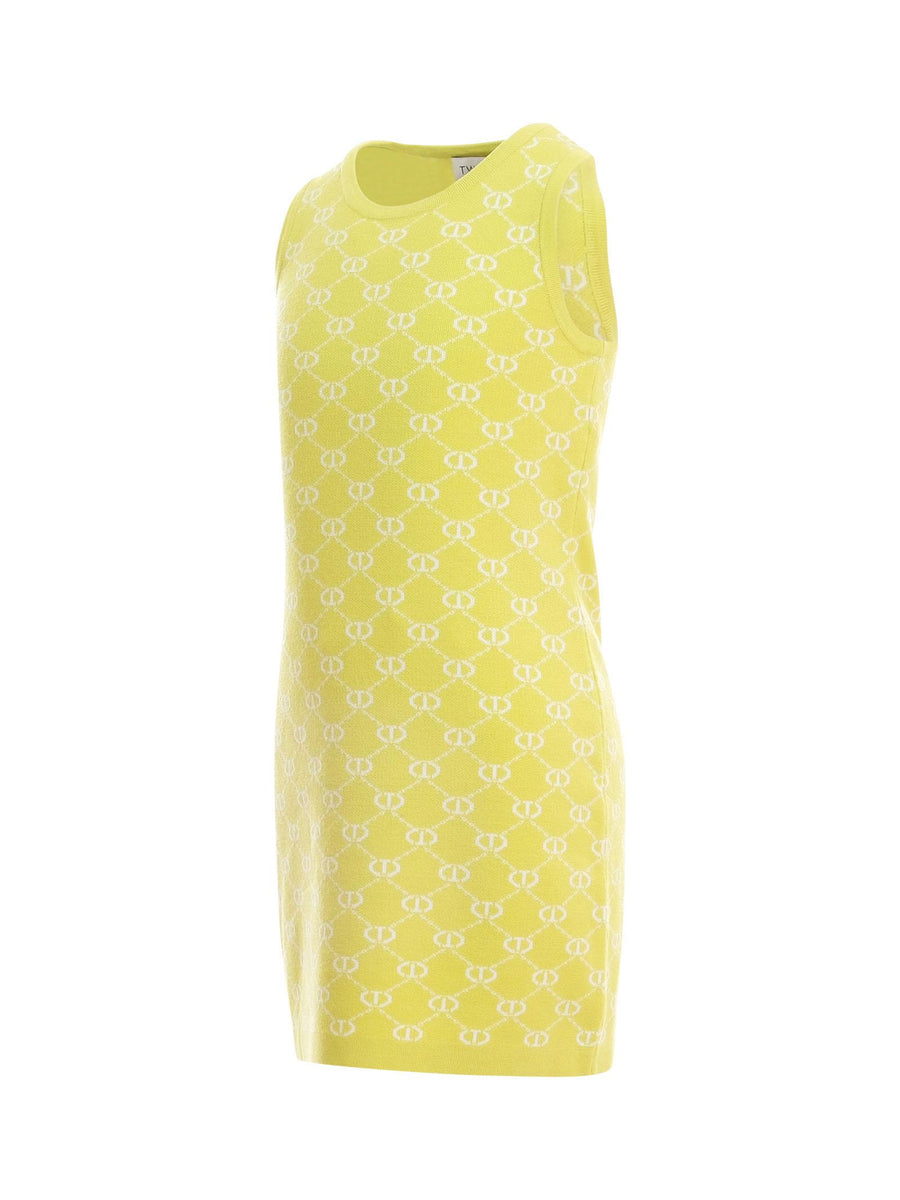 Abito smanicato Twinset giallo logato all over 251GJ3QX2 12190 Twinset 