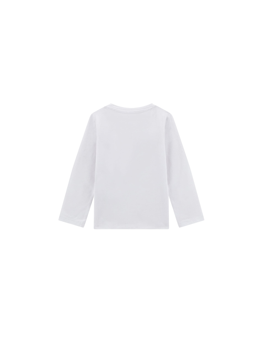 T-Shirt a maniche lunghe Guess bianca con logo glitterato K4RI30K6YW1 G011 Guess 