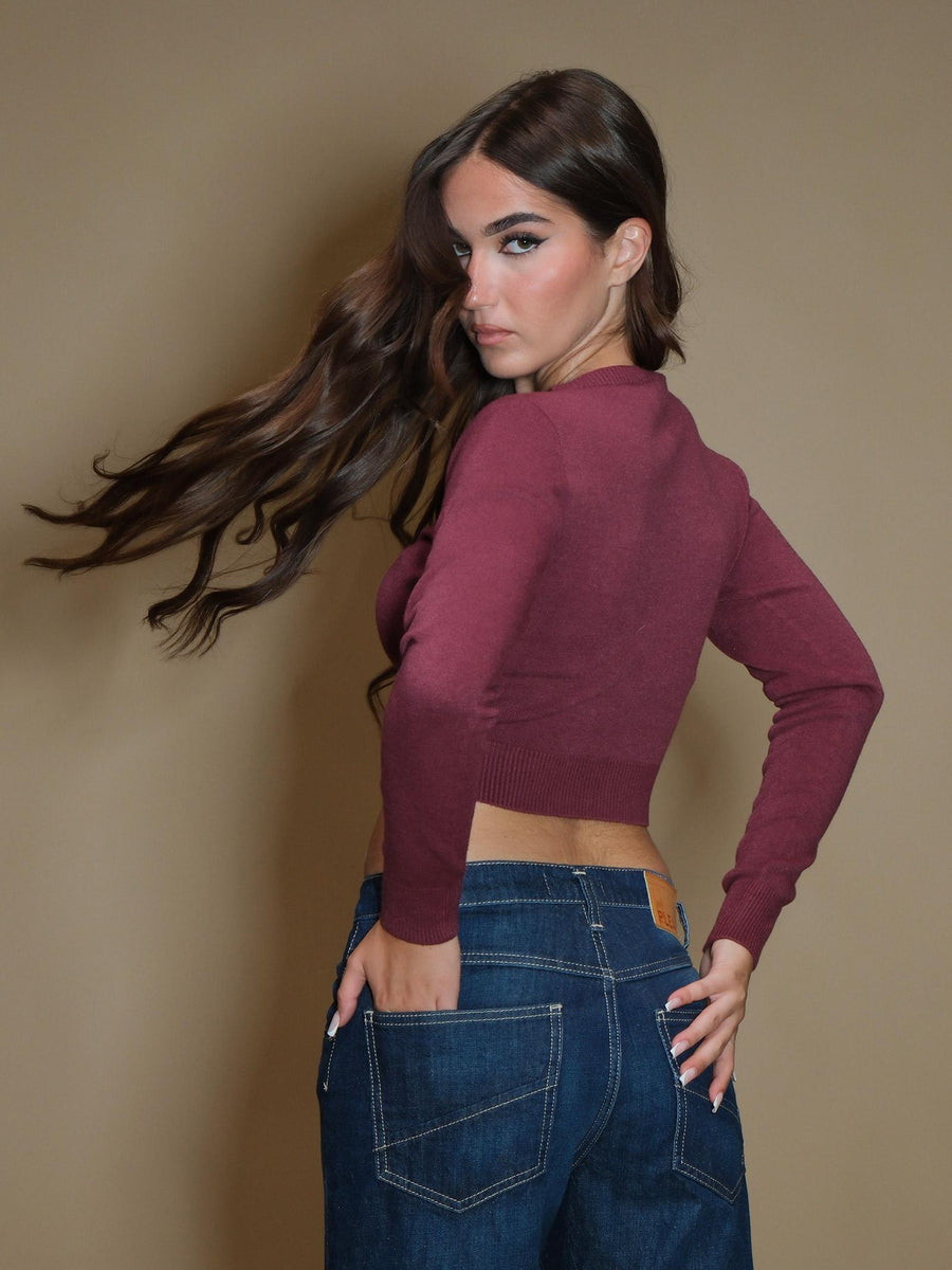 Maglione Armoire crop bordeaux IT1157 BORDEAUX Armoire 