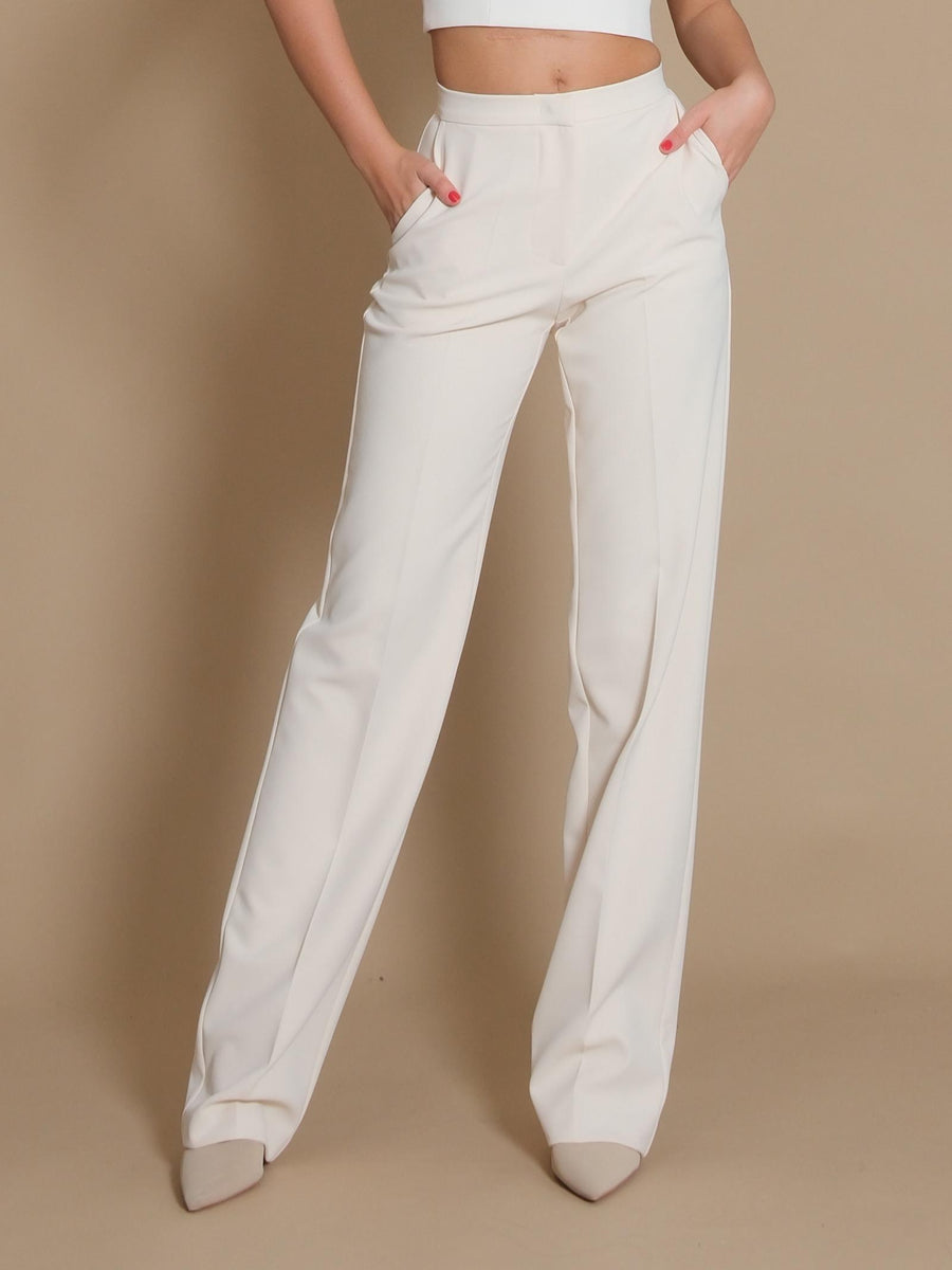Pantalone Silence Limited a zampa bianco SD2012BCREPE MILK Silence Limited 