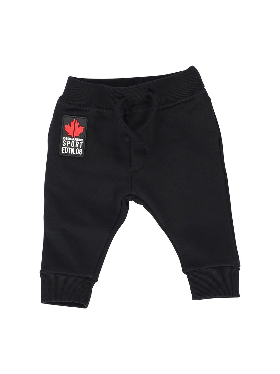 Pantalone tuta nero con patch DQ1882D0094 DQ900 Dsquared 