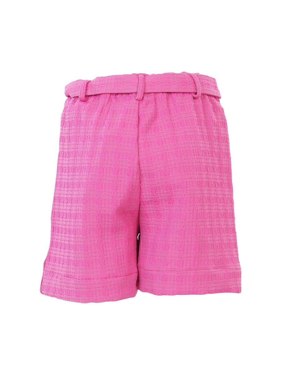 Shorts fucsia in tessuto ricamato e pinces MG2656 FUXIA Manila Grace 