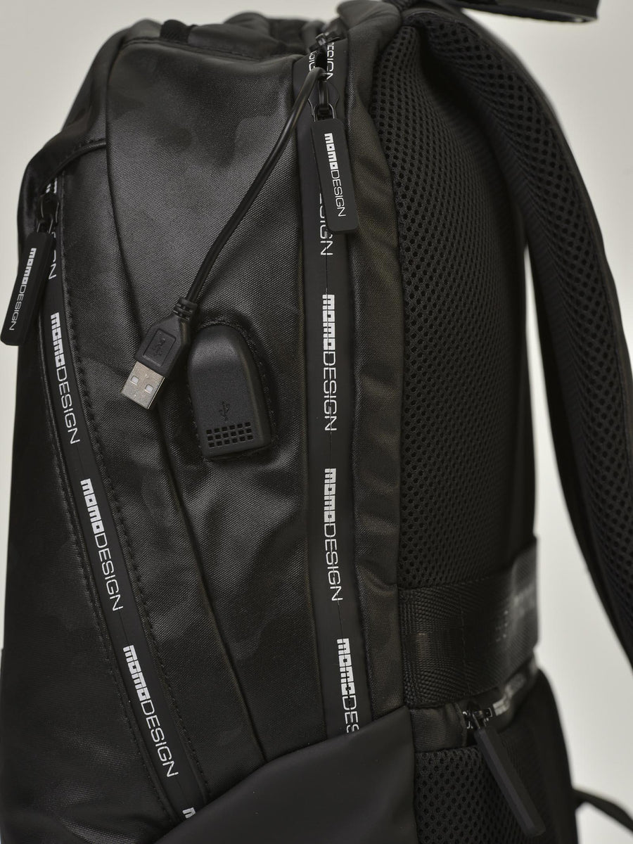 Zaino nero camouflage con logo Momo MO-01SP BLK/WHT Momo Design 