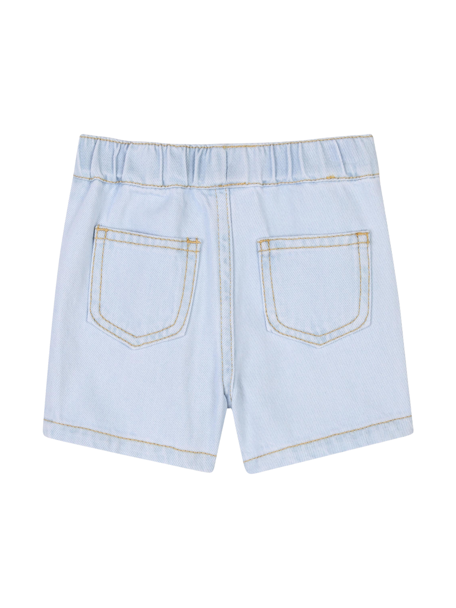 Shorts Kenzo in denim chiaro con patch paris K60966 Z74 Kenzo 