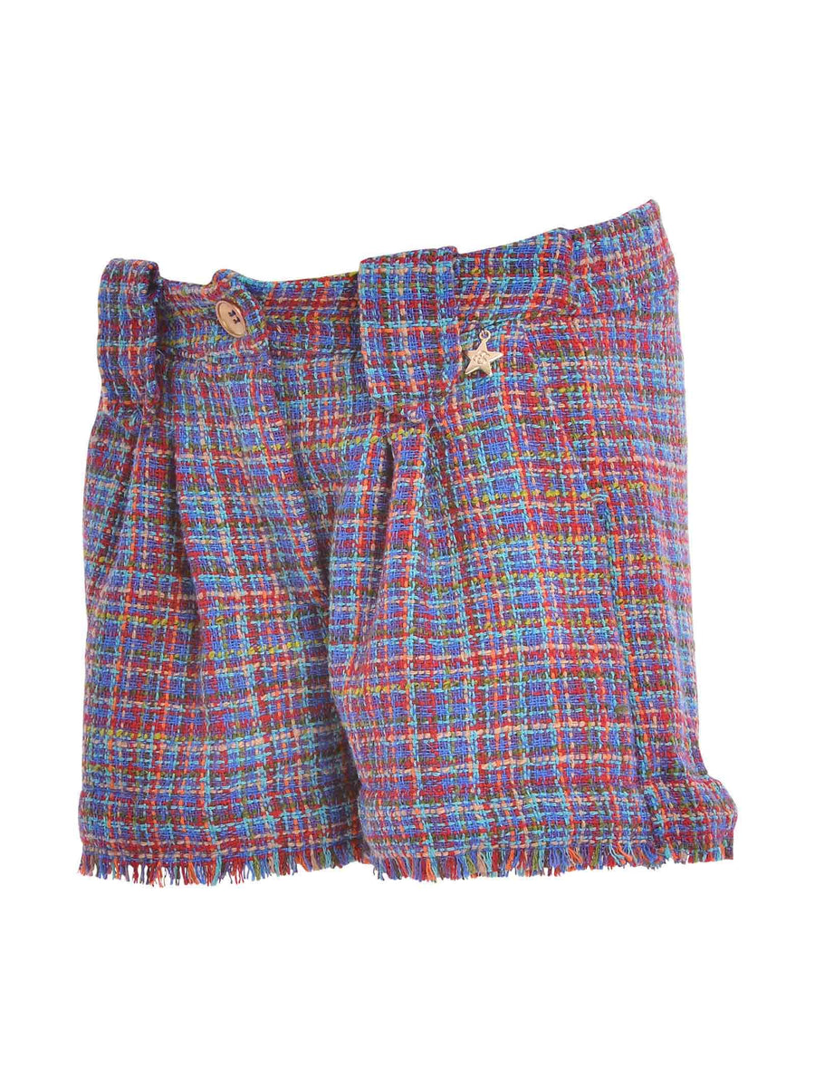 Shorts fantasia tartan blu V31A0169 167 Souvenir Kids 