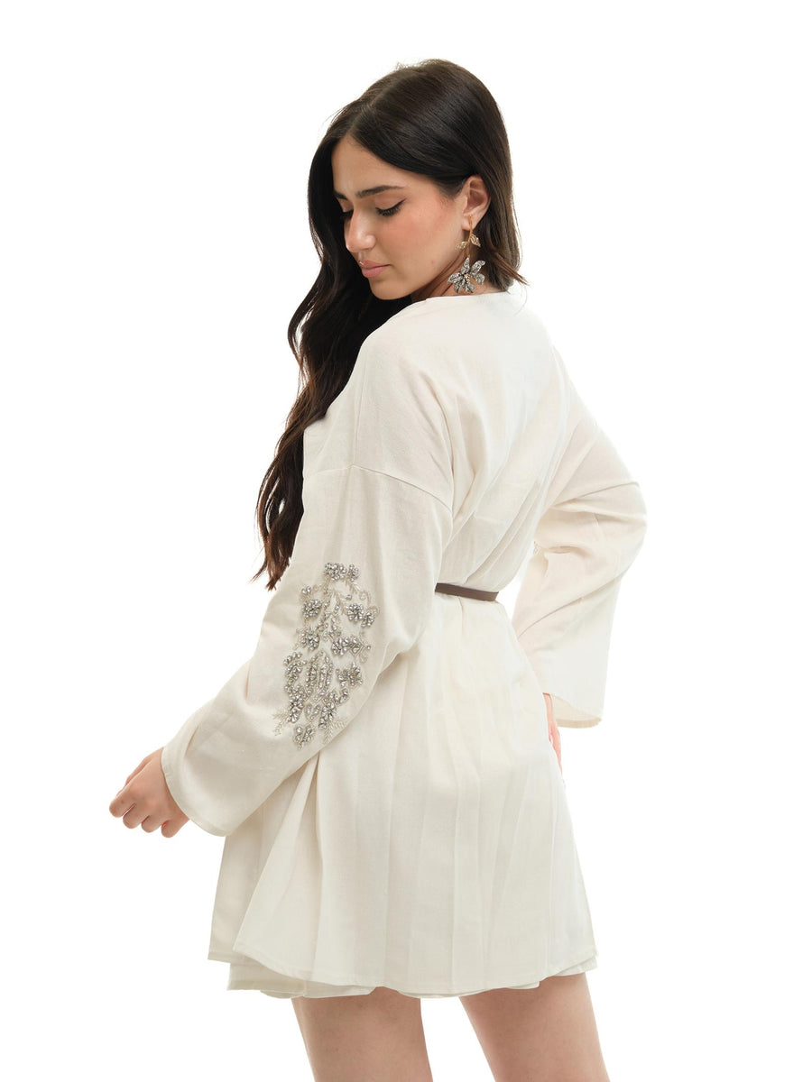 Kimono Haveone burro con applicazioni gioiello KMAN045 BURRO Haveone 