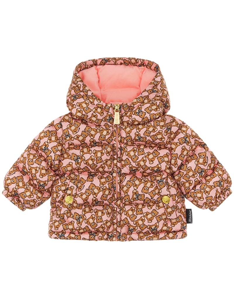 Giubbino trapuntato Moschino rosa con teddy all over MDS02J 84922 Moschino 