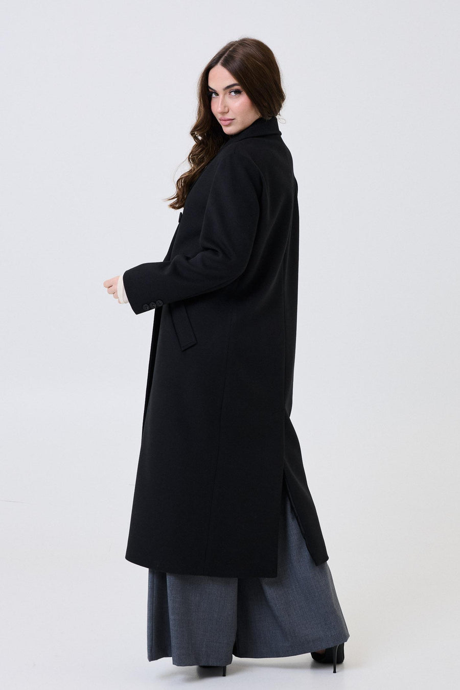 Cappotto lungo Armoire nero doppiopetto 70180 NERO Armoire 