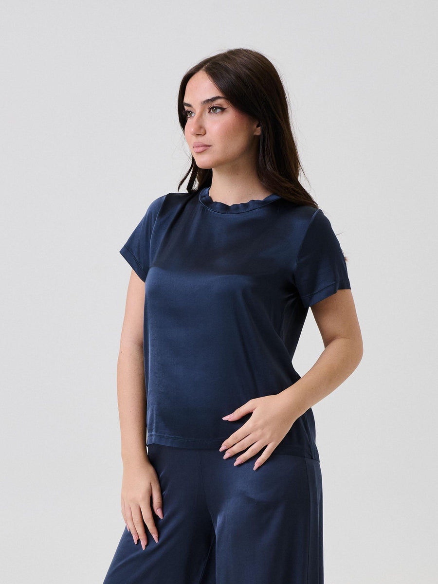 T-Shirt satinata Armoire blu indaco C821B97Q INK Armoire 