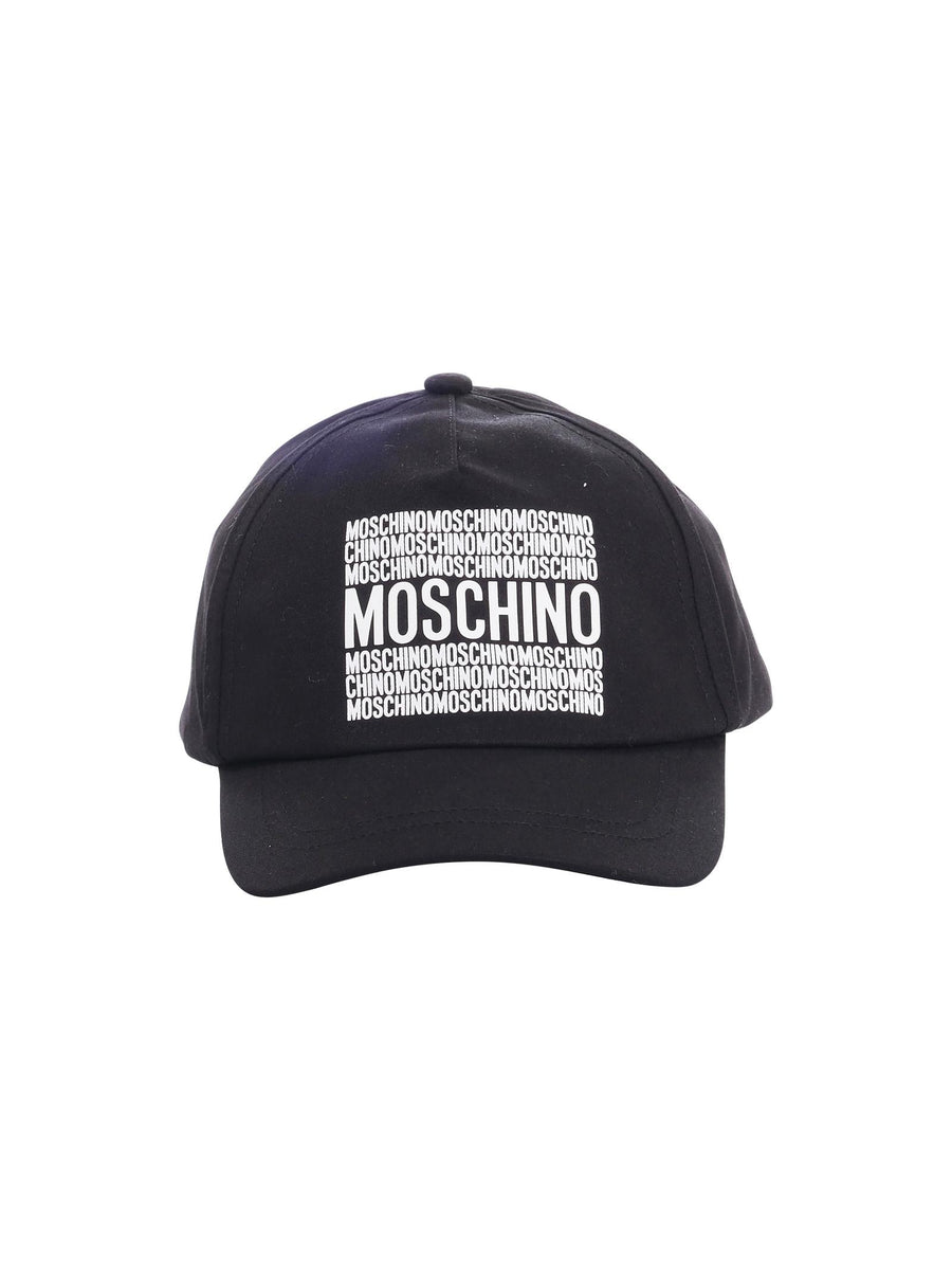 Berretto Moschino nero con logo lettering ripetuto HOX00W 60100 Moschino 