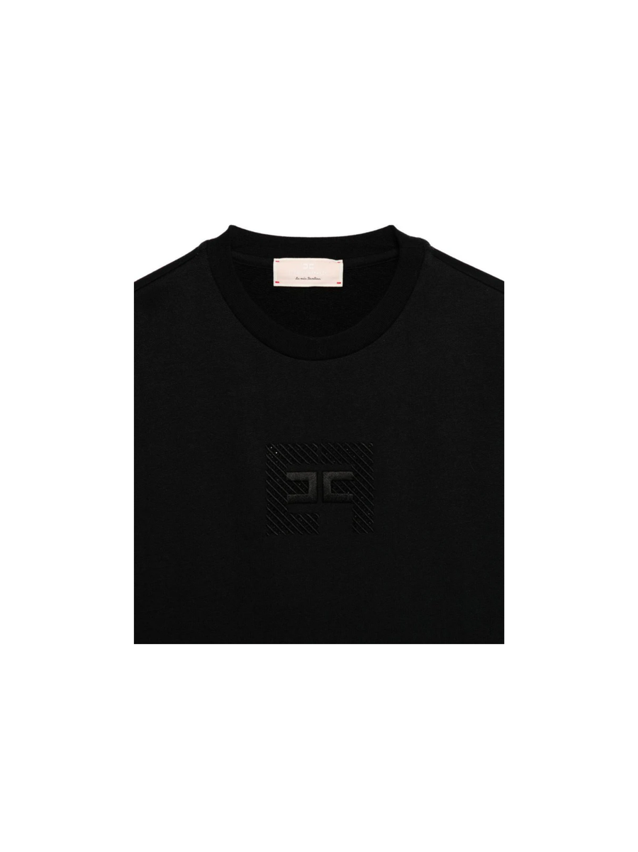 Felpa Elisabetta Franchi nera con logo tono su tono EFFE158 N000 Elisabetta Franchi 