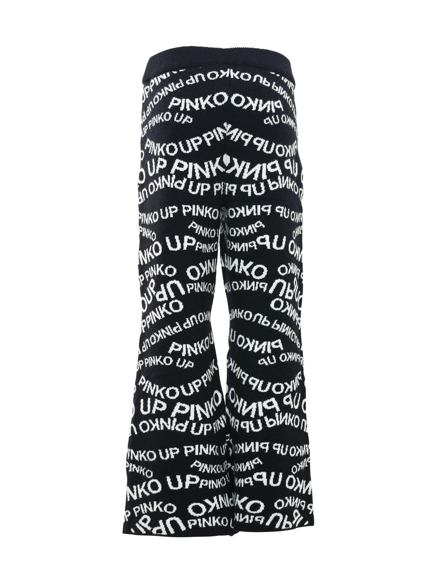 Pantalone nero e bianco jacquard 031573 110/06 Pinko 
