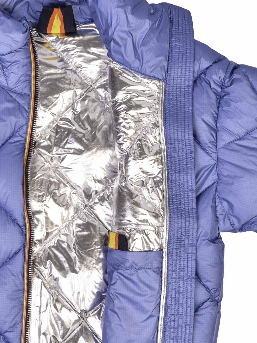 Giubbino corto azzurro polvere trapuntato K3112EW XHC K-WAY 