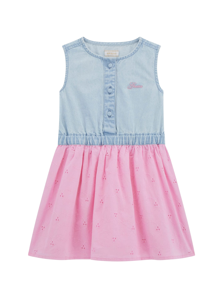 Vestito Guess senza maniche denim con gonna rosa K5GK17D5NZ0 LBWG Guess 