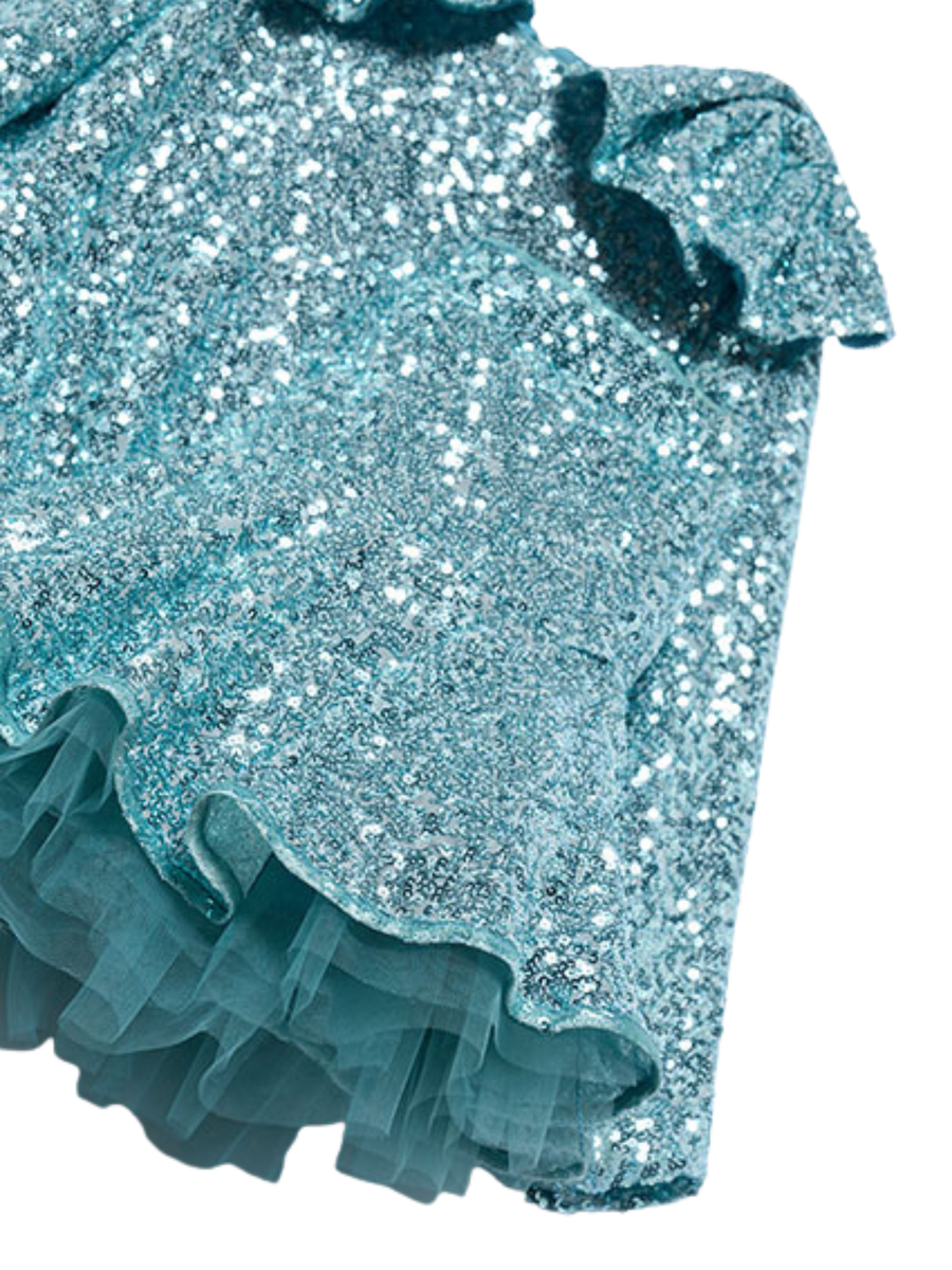 Abito con paillettes Abel & Lula azzurro con tulle sul fondo 5542 Acqua Abel & Lula 