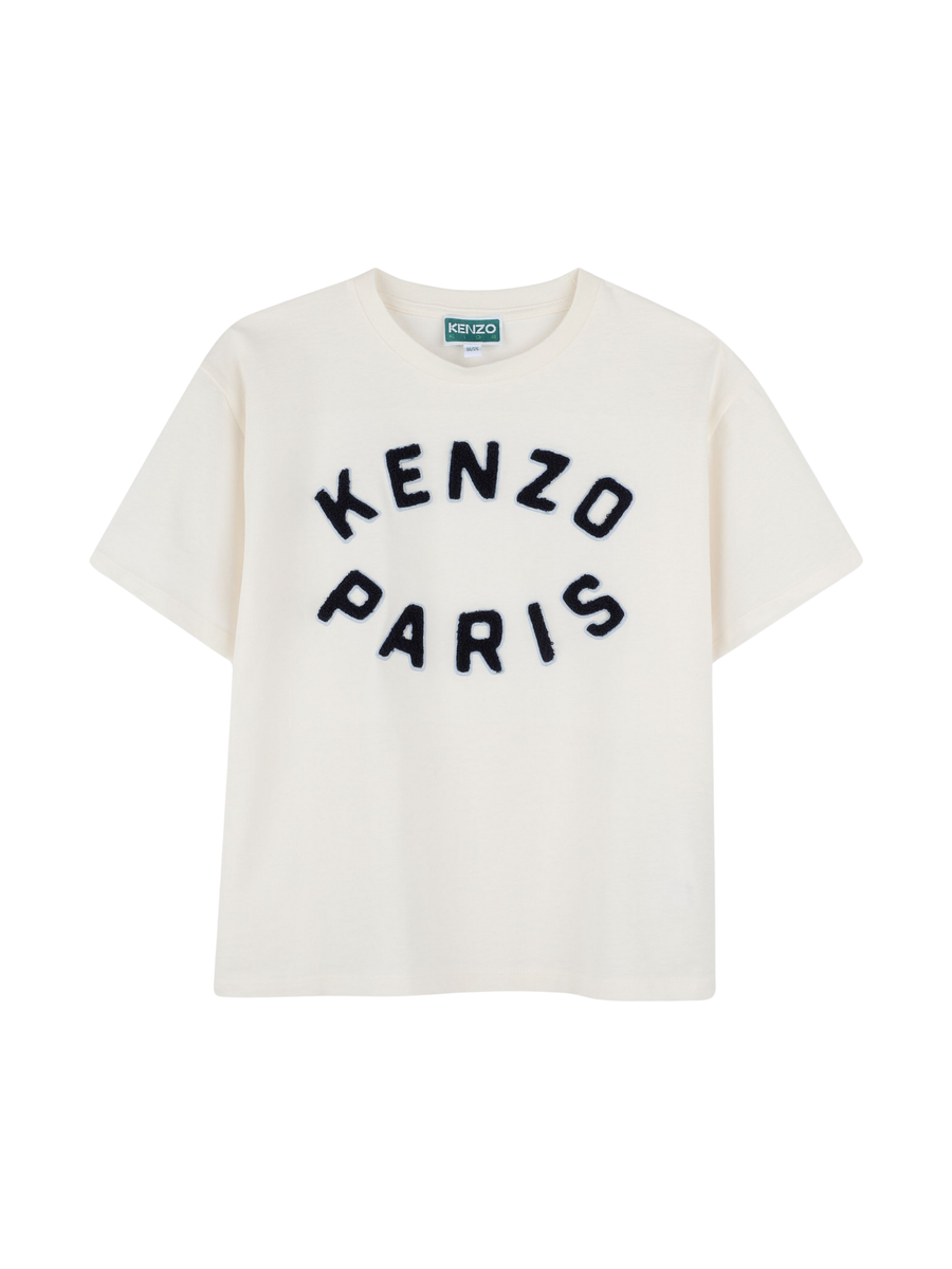 T-Shirt Kenzo bianca con logo ricamato K61159 21D Kenzo 
