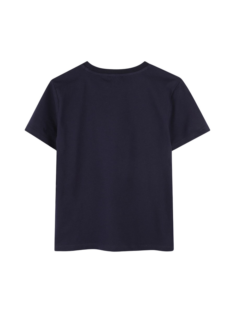 T-Shirt Kenzo blu navy con logo lettering frontale K61142 848 Kenzo 