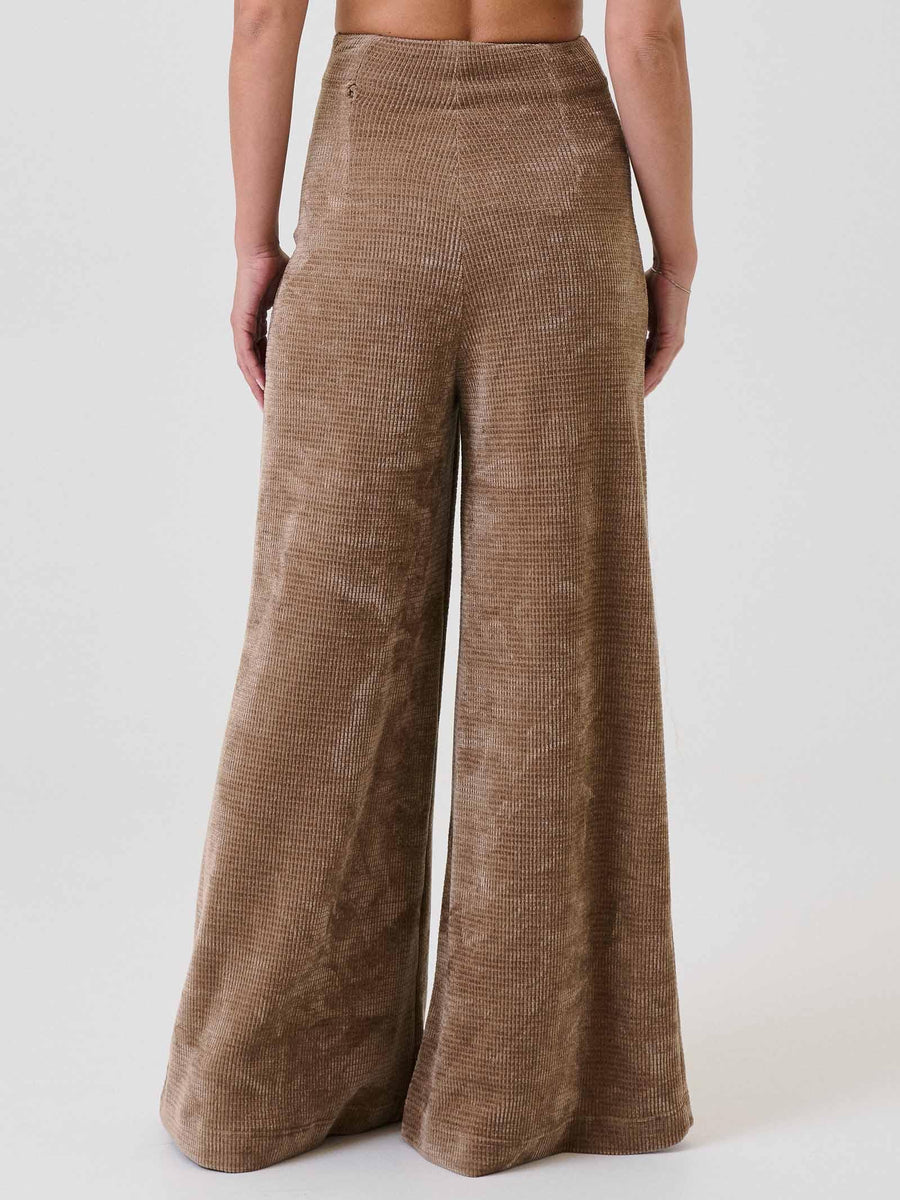 Pantalone flare Bohemian Vì taupe in velluto BHPA004 TAUPE Bohemian V 
