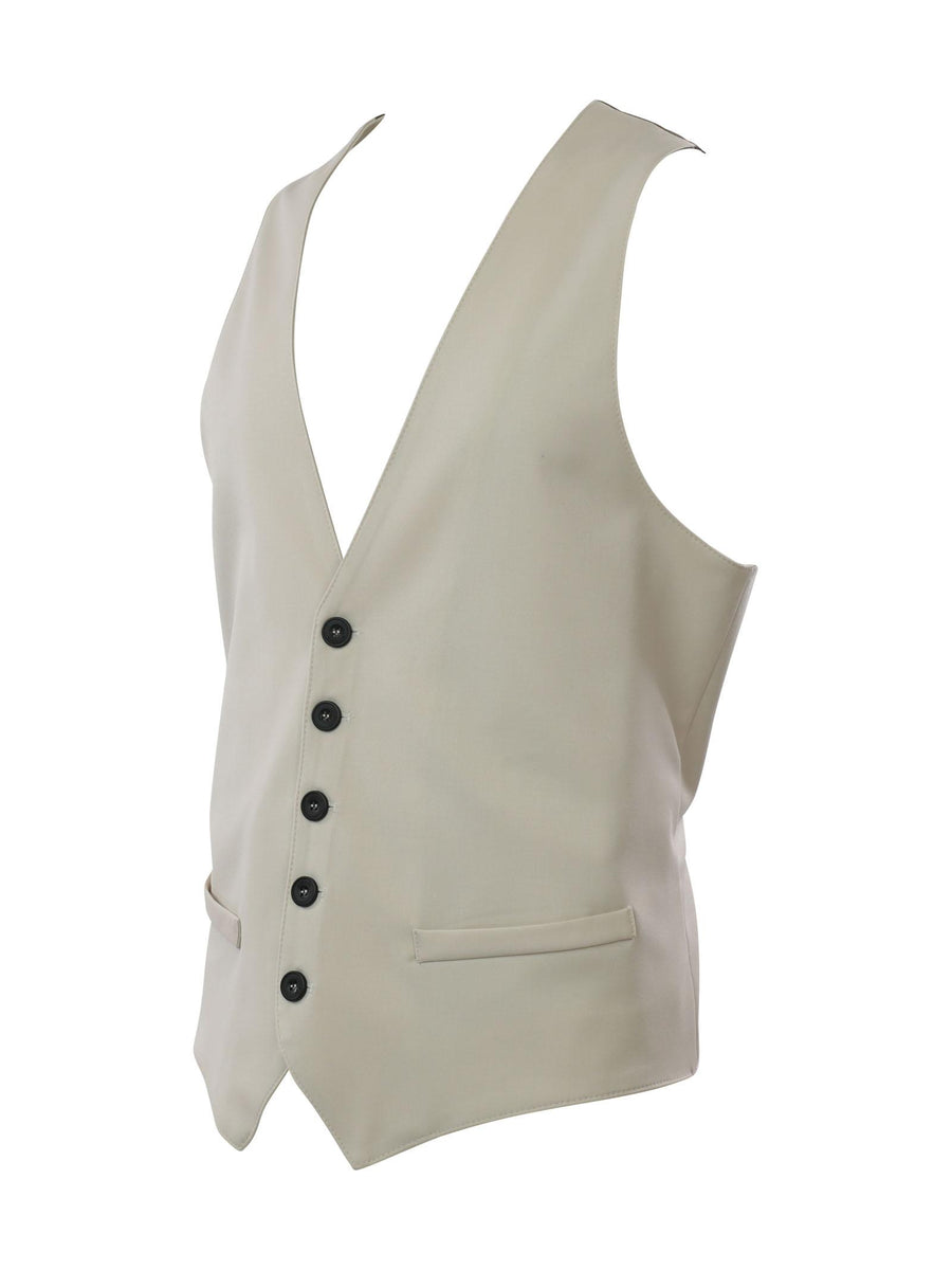 Gilet panna con tasche a filetto L810EAI BEI Imperial 
