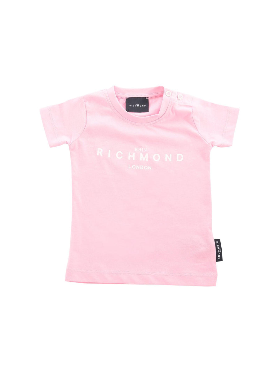 T-Shirt John Richmond rosa con logo lettering bianco RIP25002TS PINK John Richmond 