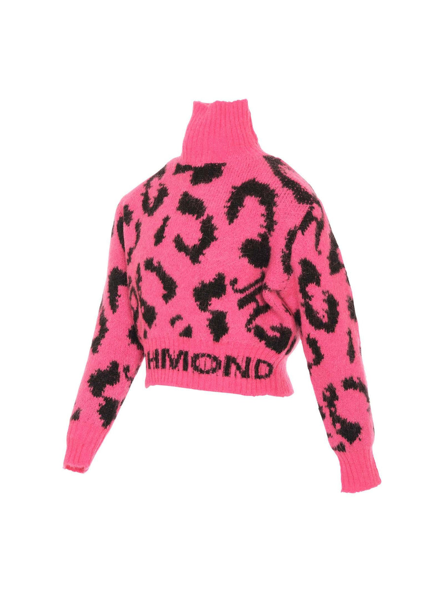 Maglione a collo alto John Richmond viola con logo JR all over RGA25049MA HONEY John Richmond 