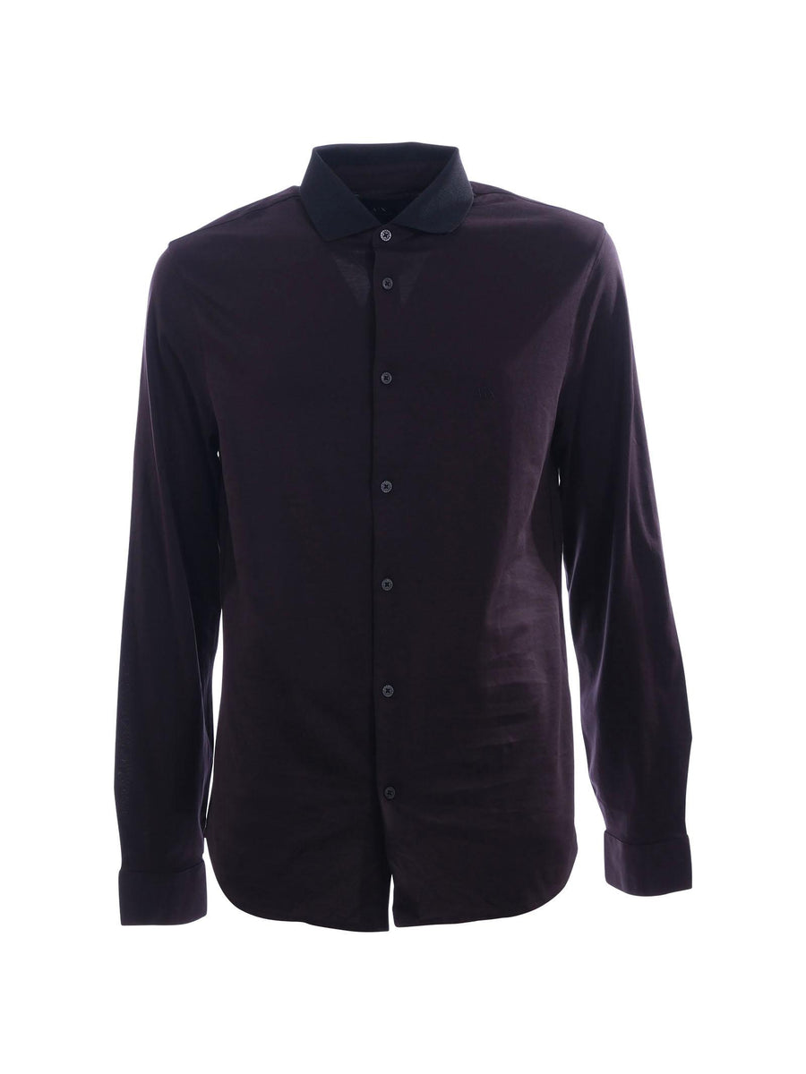 Camicia Armani Exchange blu notte con logo ricamato sul petto XM000497AF10364 UB101 Armani Exchange 