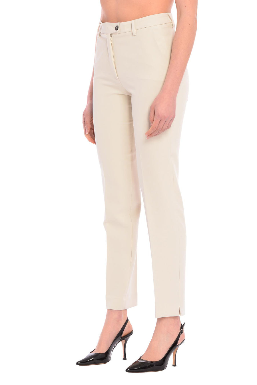 Pantalone Karol panna KAROL3812 PAN RAYURES NOIR 