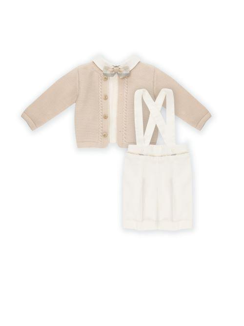 Completo beige e panna con bretelle IK20760BIS CNB2 Marlù 