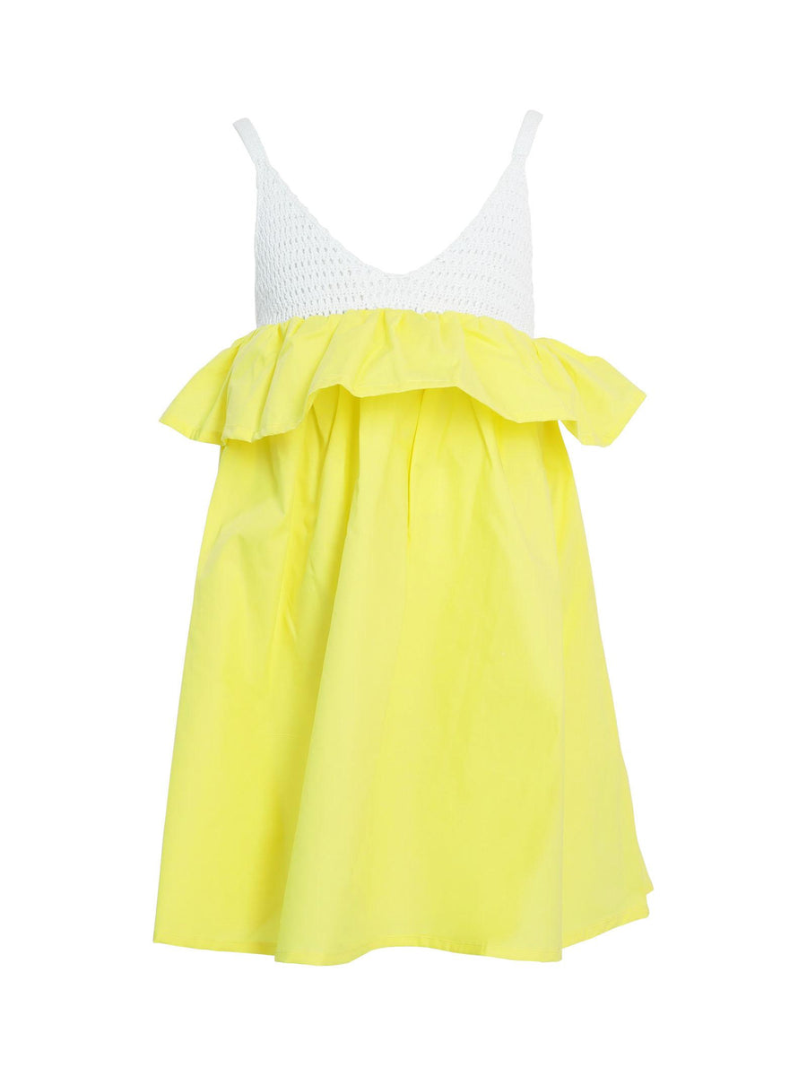 Abito giallo con triangolo crochet MA209 GIA Mariuccia Milano 