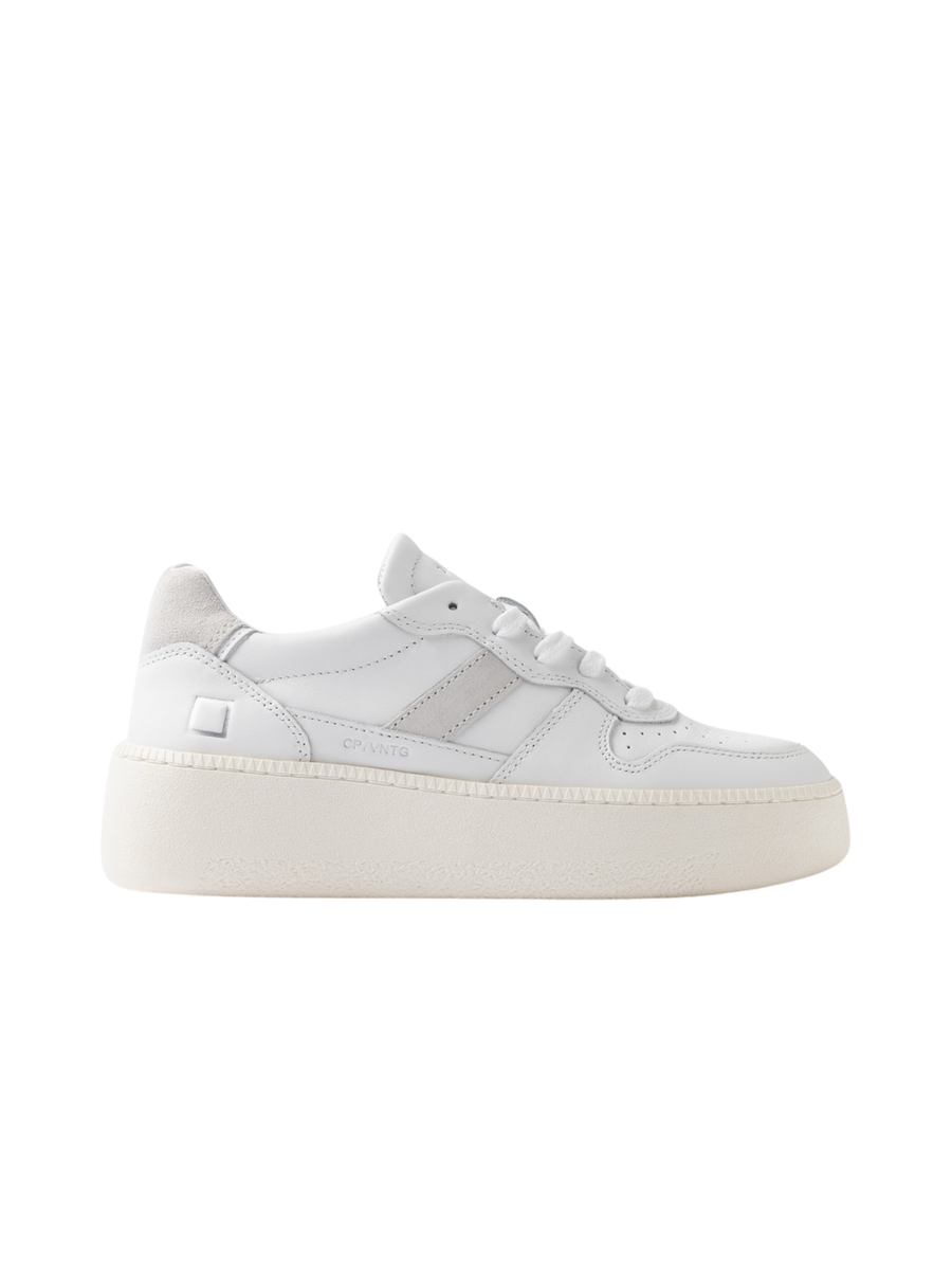 Snekaers "Court" D.a.t.e. vintage calf bianche W431-CP-VC WH Date 