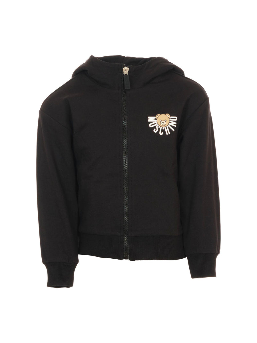 Felpa Moschino nera con logo iconico sul petto HUF09E 60100 Moschino 