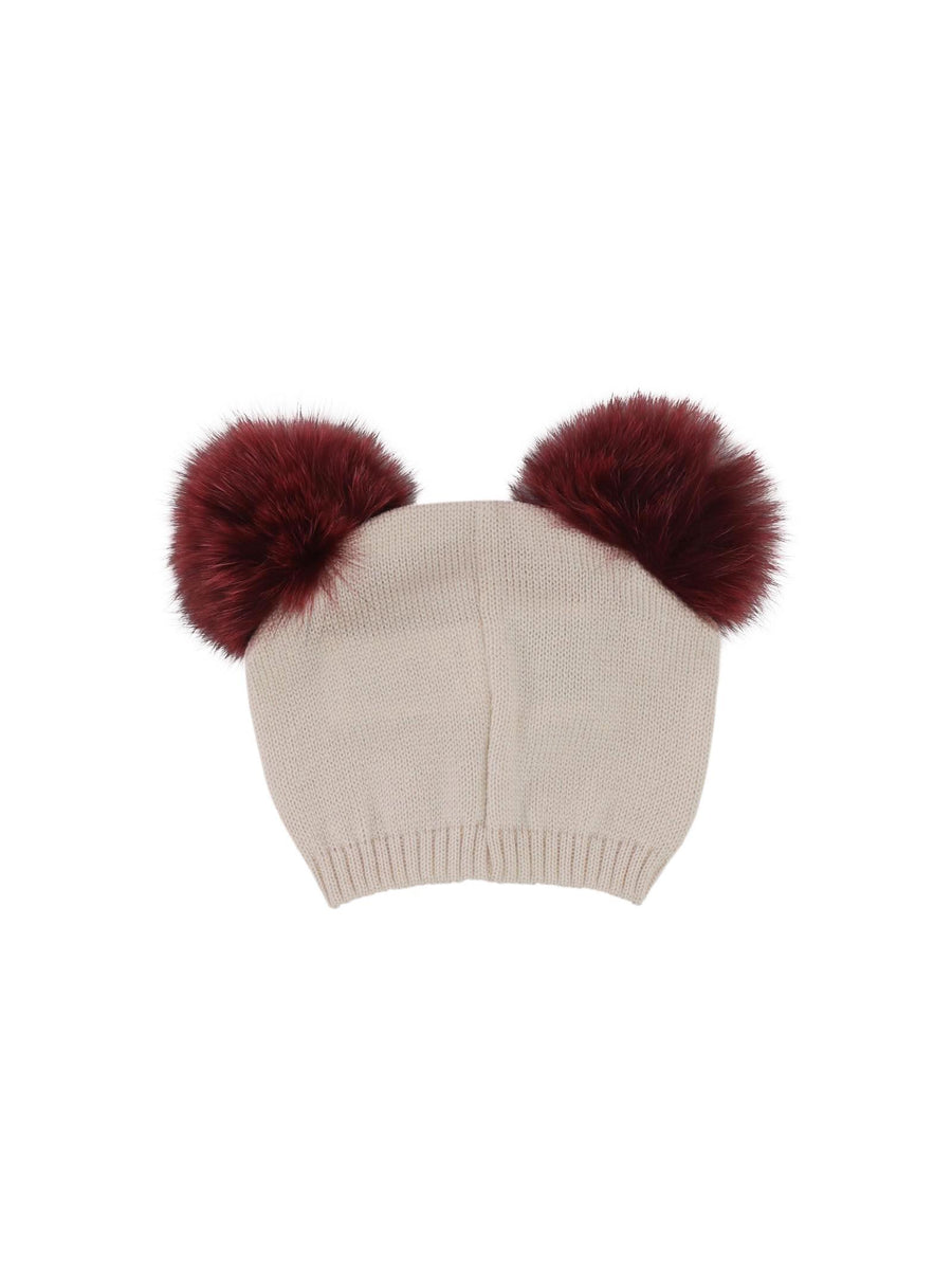 Cappello beige con pon pon IF1571 9029 Marlù 