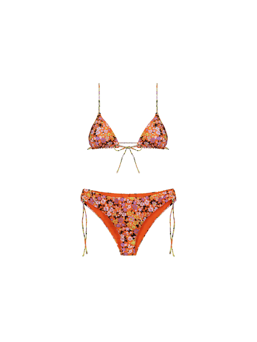 Bikini a triangolo Me Fui arancione floreale 0240 X11 Me Fui 