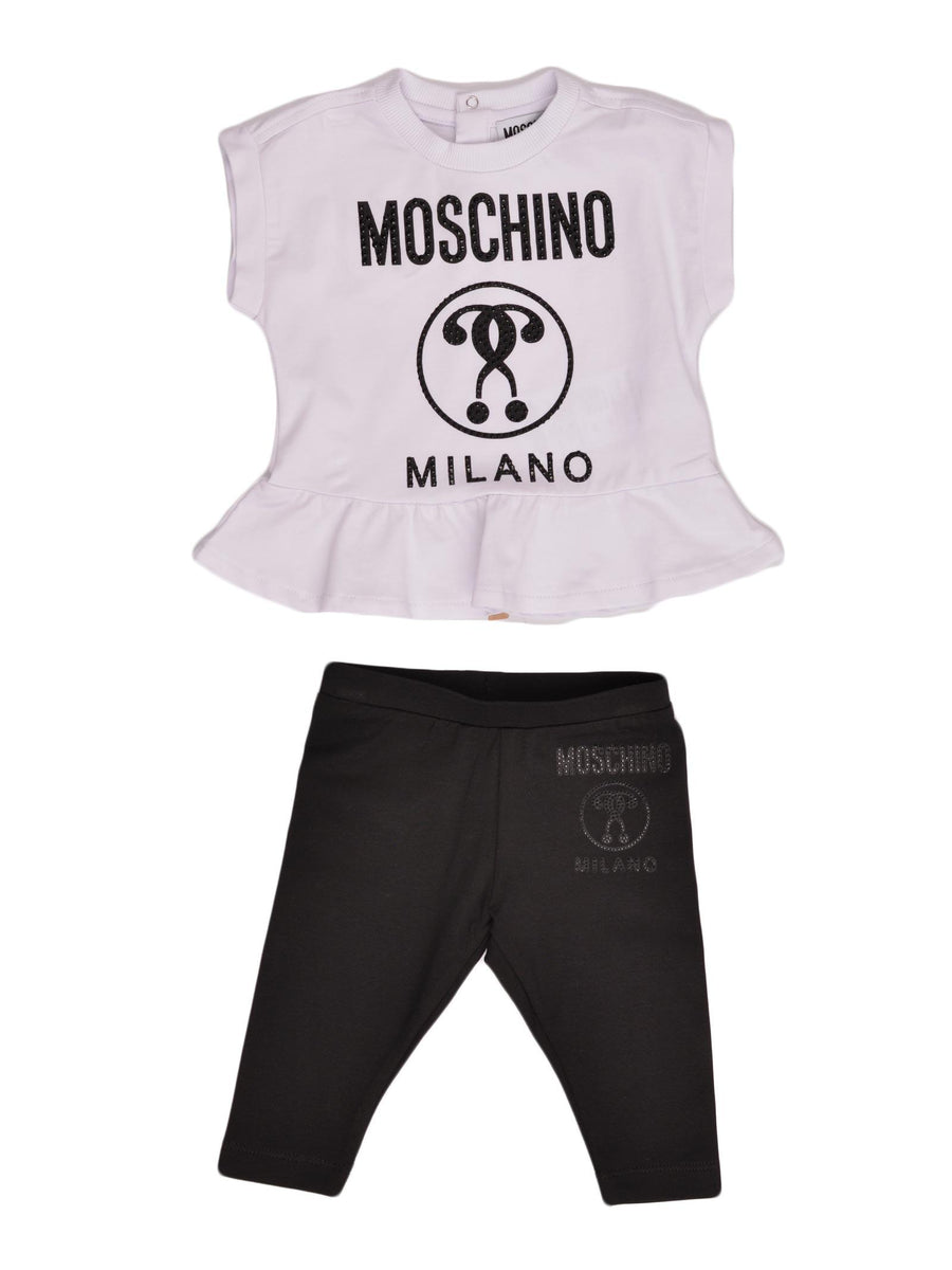 Completo t-shirt e leggings Double question mark MDG00NLBA10 80359 Moschino 