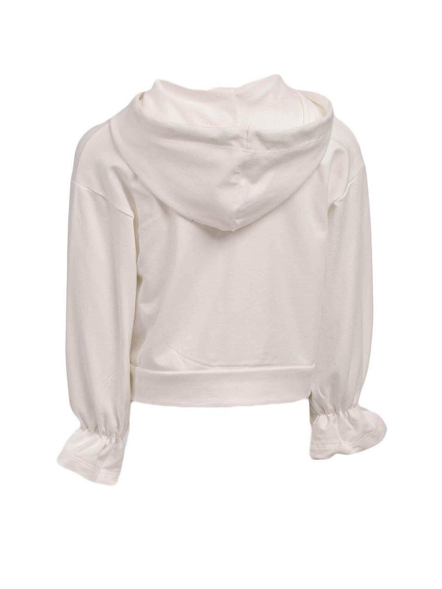 Felpa bianca con cappuccio LK20042G39 3102 Dixie Kids 