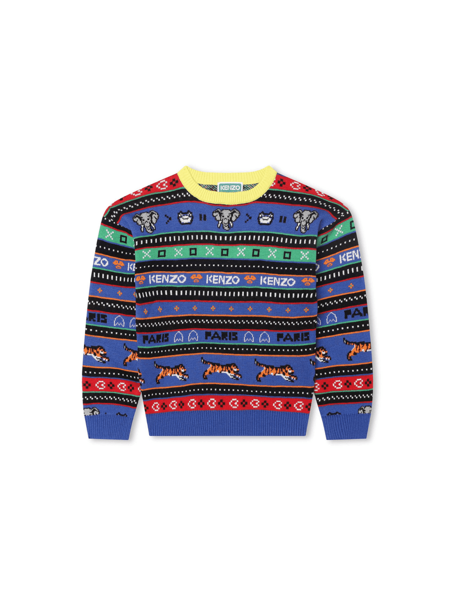 Maglioncino girocollo stampe all over K25830 829 Kenzo 