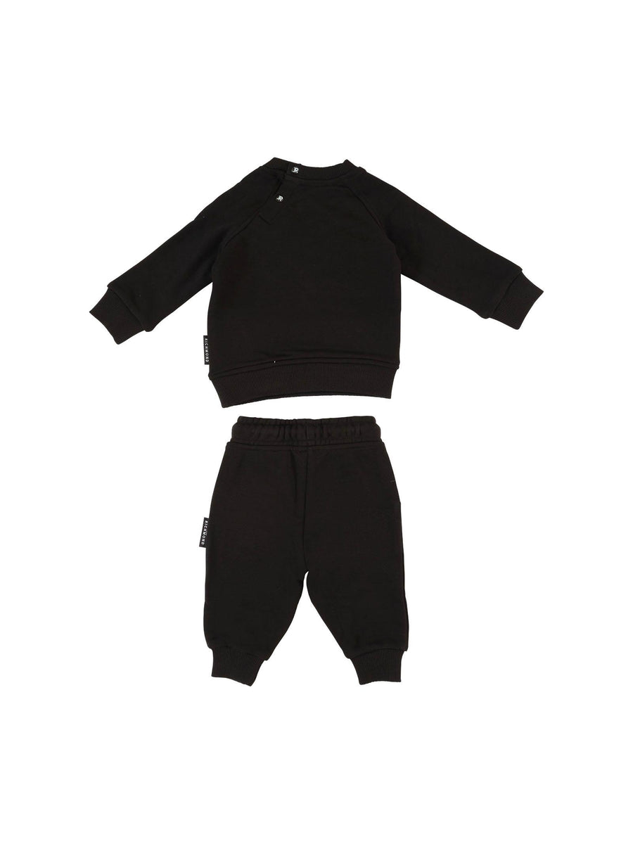 Completo John Richmond nero con stampa logo e con glitter argento RIA25018CF BLACK John Richmond 