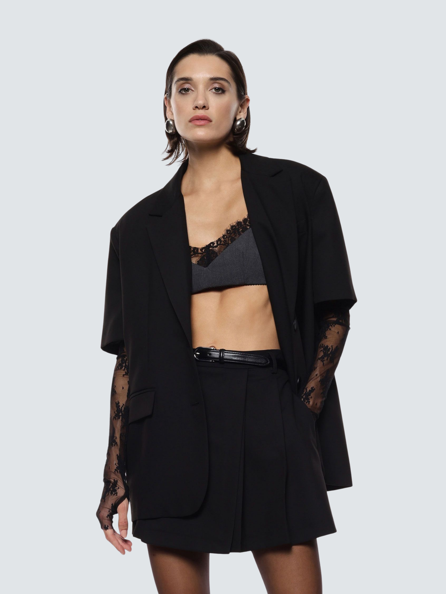 Top spalline sottili Imperial grigio con bordo in pizzo decorativo RIM6KFU PIO Imperial 