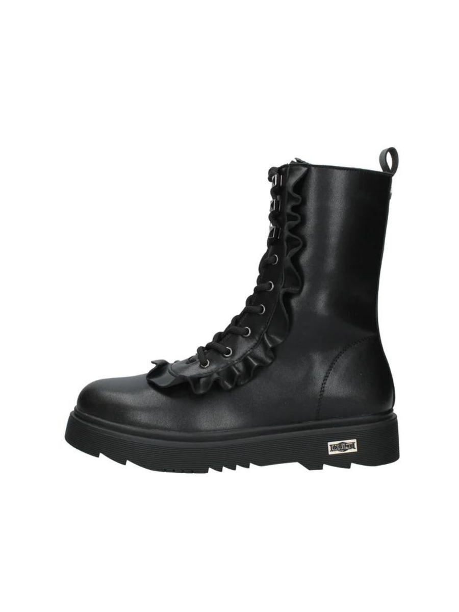 Anfibi Slash neri con ruches laterali e zip CLJ005200 BLK Cult 