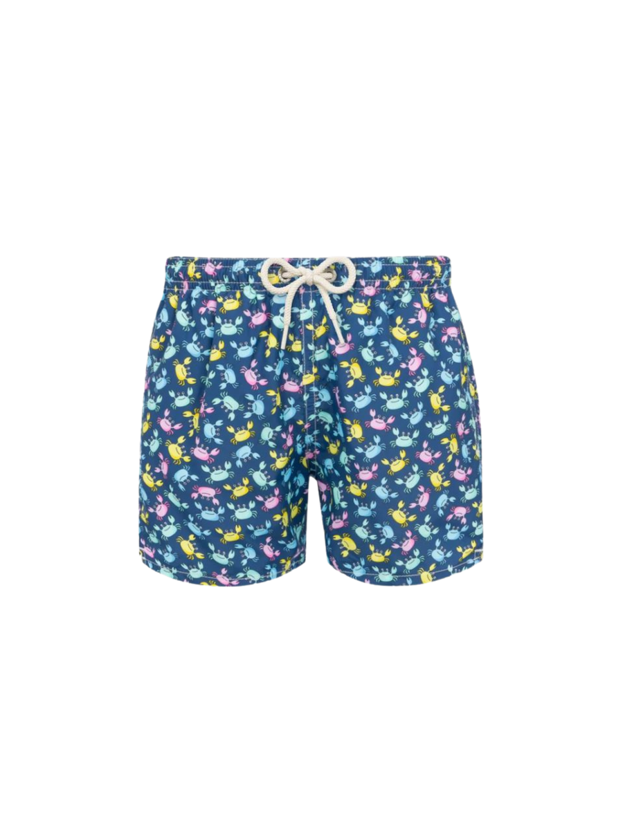 Costume Saint Barth blu con granchi all over JEA0004 01228H MC2 SAINT BARTH 