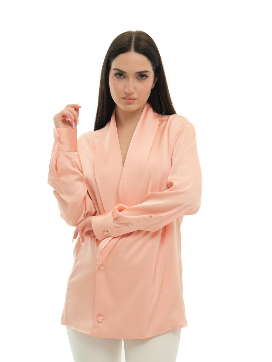 Camicia "double shawl" Silence Limited rosa pesca CA7004 PEACHROSE Silence Limited 