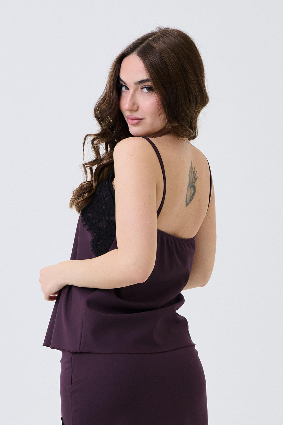 Top Armoire bordeaux con inserti in pizzo 363TOP BORDEAUX Armoire 